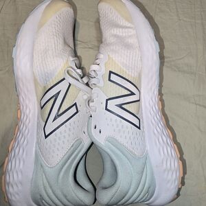 New Balance Women's White and Cream Running Shoes